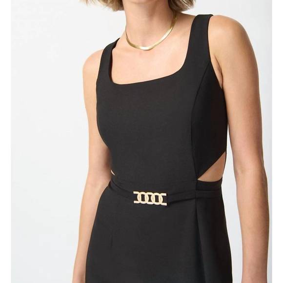 NEW JOSEPH RIBKOFF lux twill sheath dress in black - Picture 4 of 4